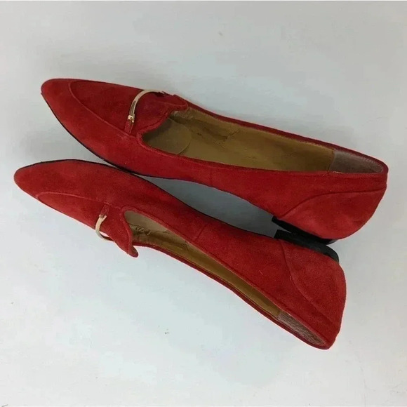 Dolce Vita Red Point Toe Sued Ballet Flats - 7 - Picture 10 of 11